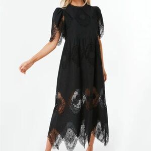 Tuckernuck Black Long Sleeve Lace Dress
